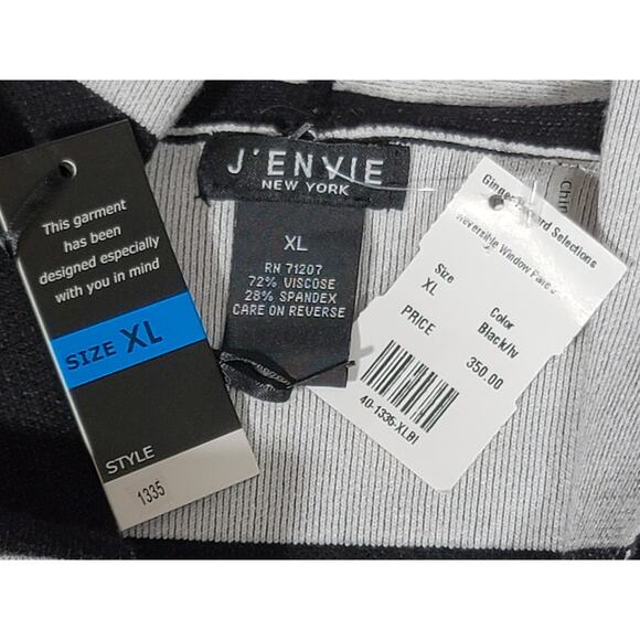 J'envie/Eli NY Reversible Window Pane Black White Cardigan Women's Size XL NWT‎ - Picture 9 of 9